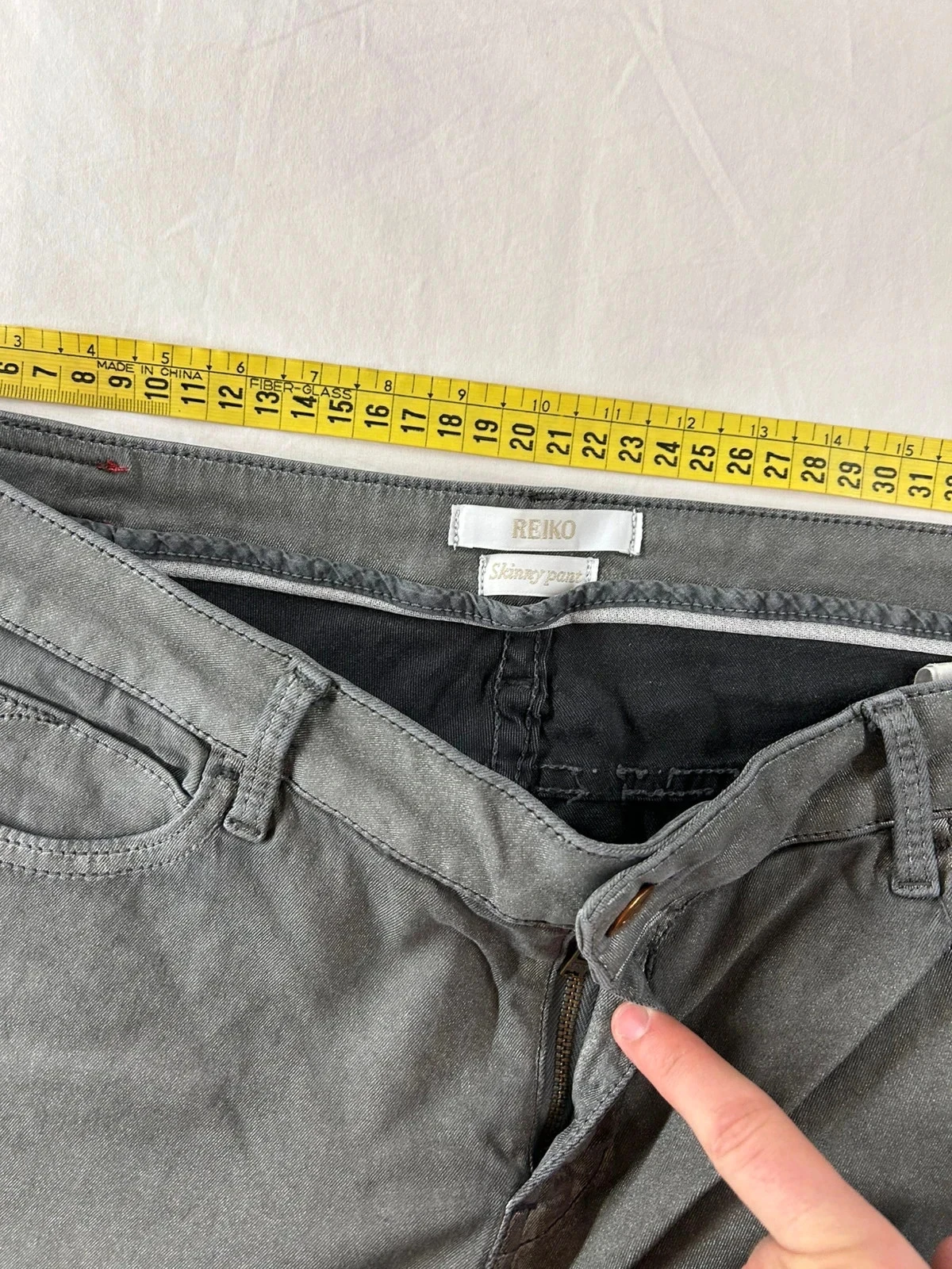Calça jeans skinny pant reiko cinza vintage – photo 7